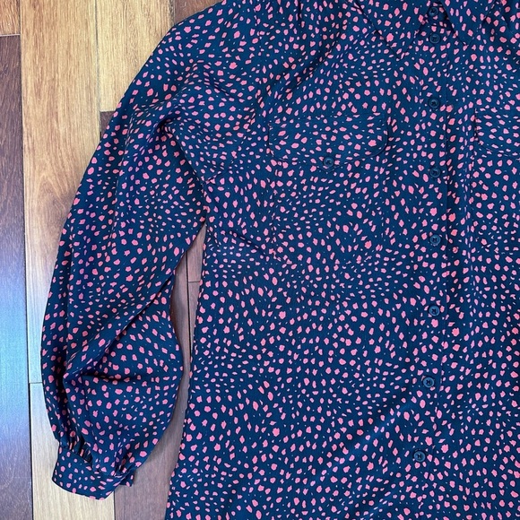 Top Shop |  Tall black & red printed blouse size 6 - Picture 7 of 8